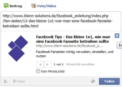 teilen bei facebook